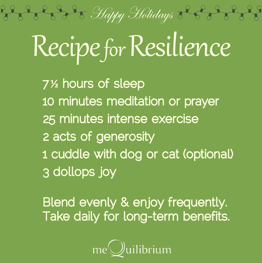 You’re Invited! A meQuilibrium Holiday Stress Relief Recipe Swap